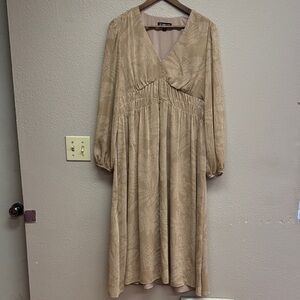 INC International Concepts Beige Long Sleeve Dress